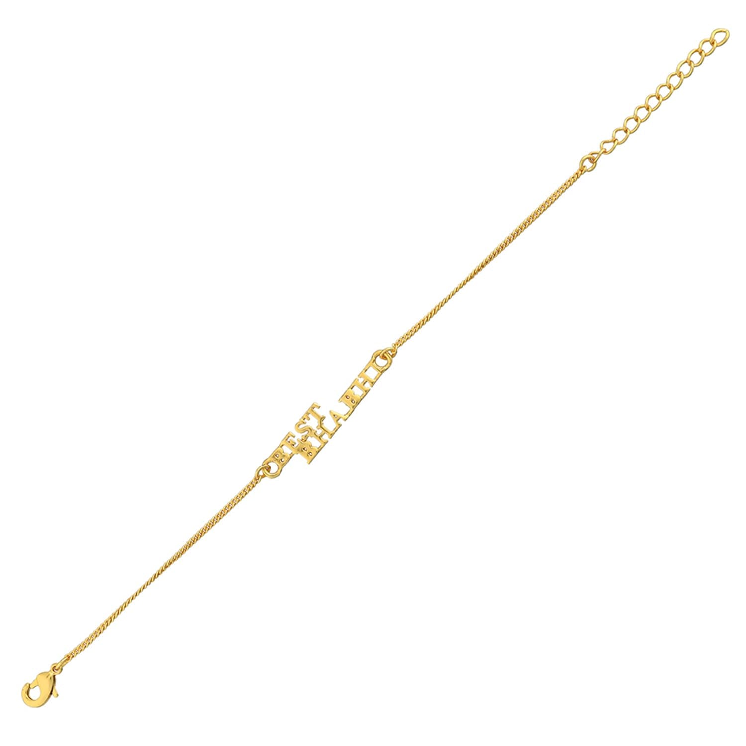 VOYLLA Bhabhi Rakhi Bracelet, Gold Tone, Adjustable Traditional Rakhi for Women - back view