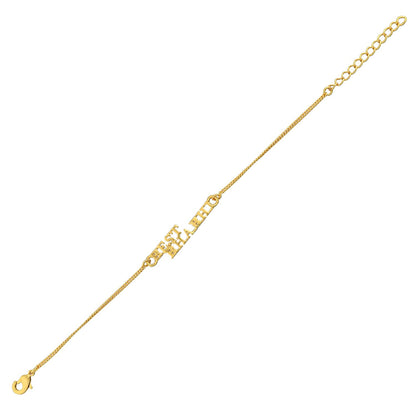 VOYLLA Bhabhi Rakhi Bracelet, Gold Tone, Adjustable Traditional Rakhi for Women - back view