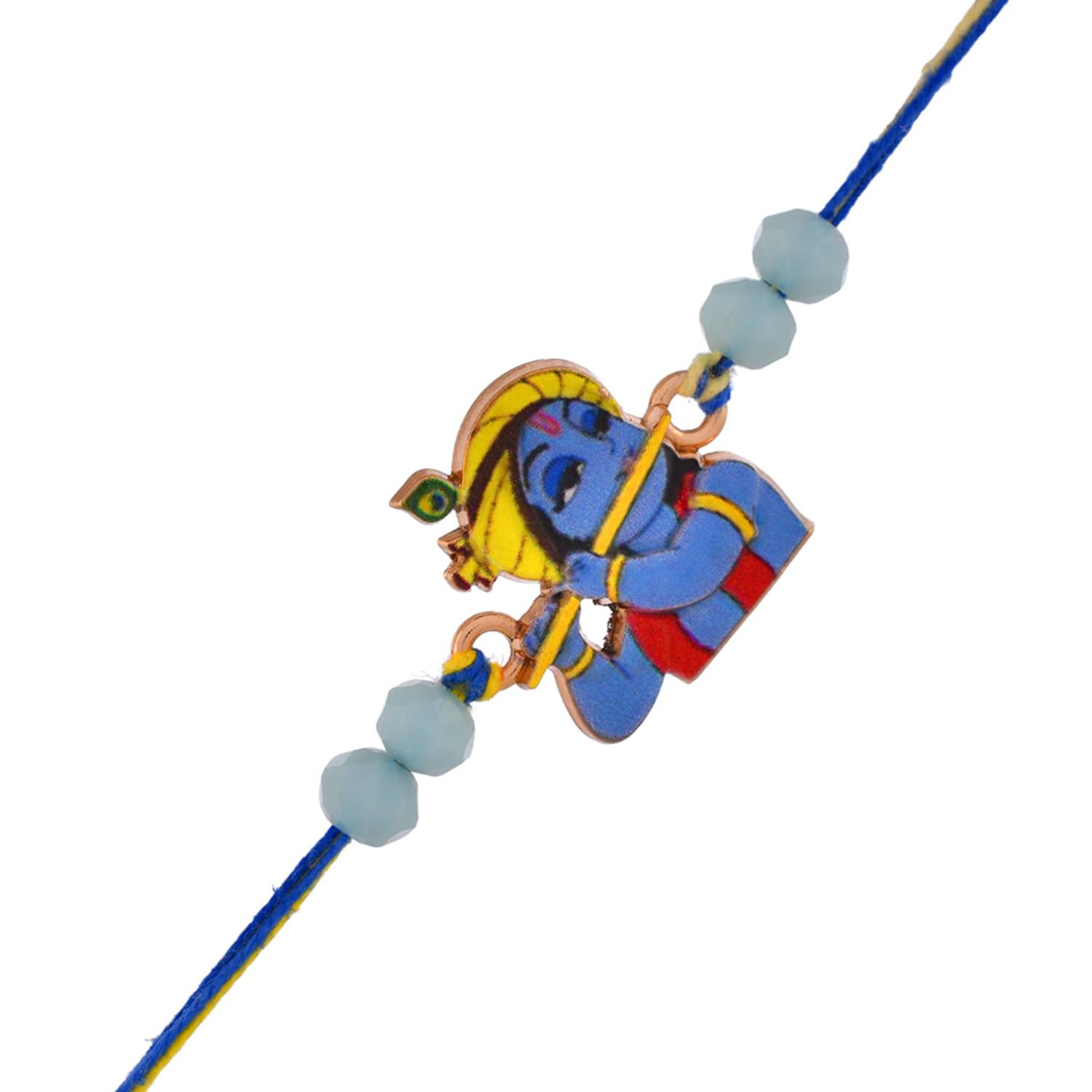 VOYLLA Lord Krishna Kids Thread Rakhi, Minimal Style Bracelet, 1 Count - packaging