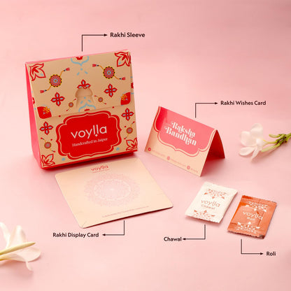 VOYLLA Men's Devotional Om Stone Rakhi | Rakhi Gift For Brother - front view