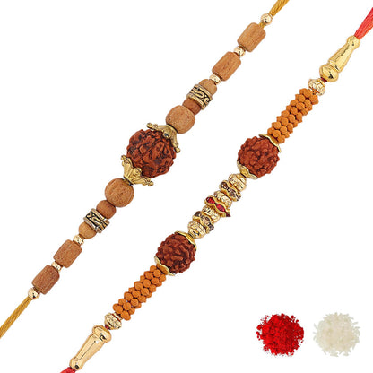VOYLLA Sacred Rudraksha Thread Rakhi Combo For Brother||