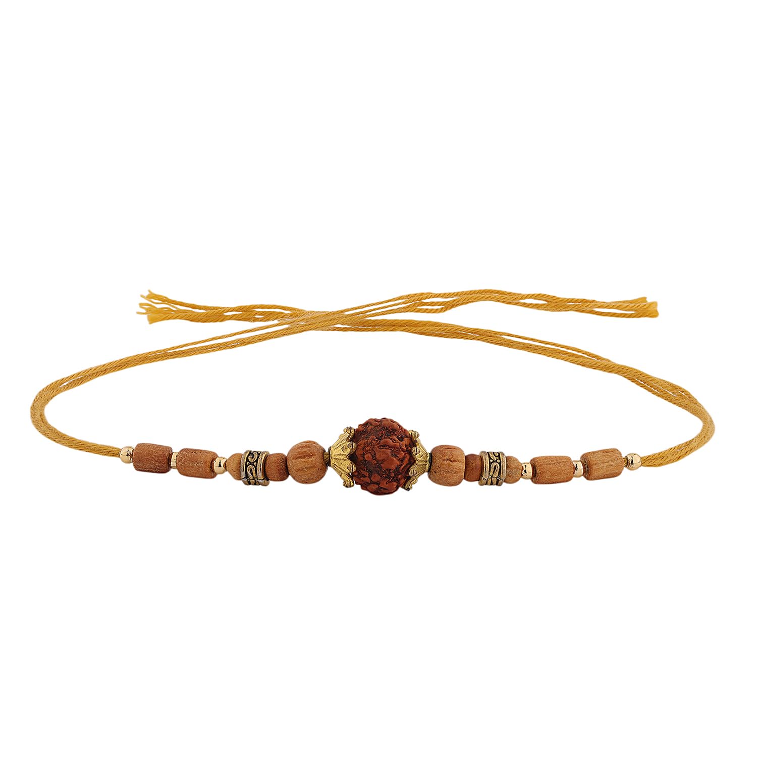 VOYLLA Sacred Rudraksha Thread Rakhi Combo For Brother|| - back view