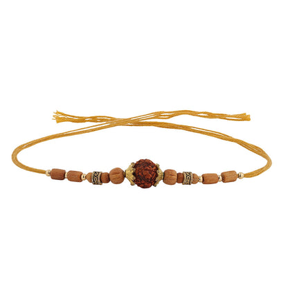 VOYLLA Sacred Rudraksha Thread Rakhi Combo For Brother|| - back view