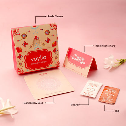 VOYLLA Sacred Rudraksha Thread Rakhi Combo For Brother|| - packaging