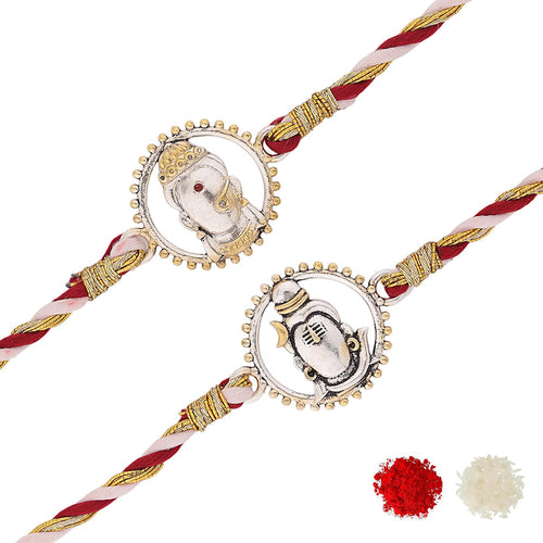 VOYLLA Shiv Shakti Blessings Designer Bhaiya-Bhabhi Rakhi Set|Brother And Bhabhi Rakhi|Lumba|Rakshabandhan Special|