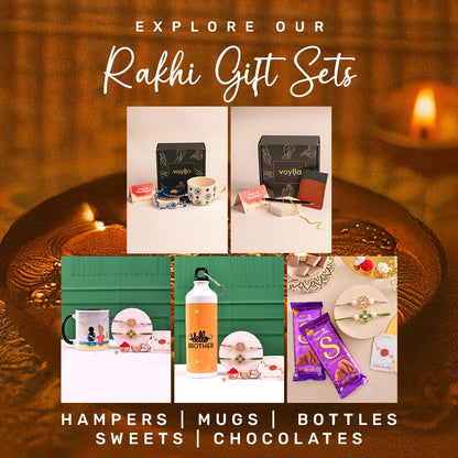 VOYLLA Shiv Shakti Blessings Designer Bhaiya-Bhabhi Rakhi Set|Brother And Bhabhi Rakhi|Lumba|Rakshabandhan Special| - front v