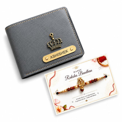 VS Gifts Personalized Leather Wallet with Rakhi and Gift Card, Raksha Bandhan Gift Set for Brother (16)