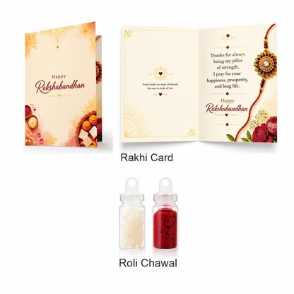 VS Gifts Personalized Leather Wallet with Rakhi and Gift Card, Raksha Bandhan Gift Set for Brother - label detail