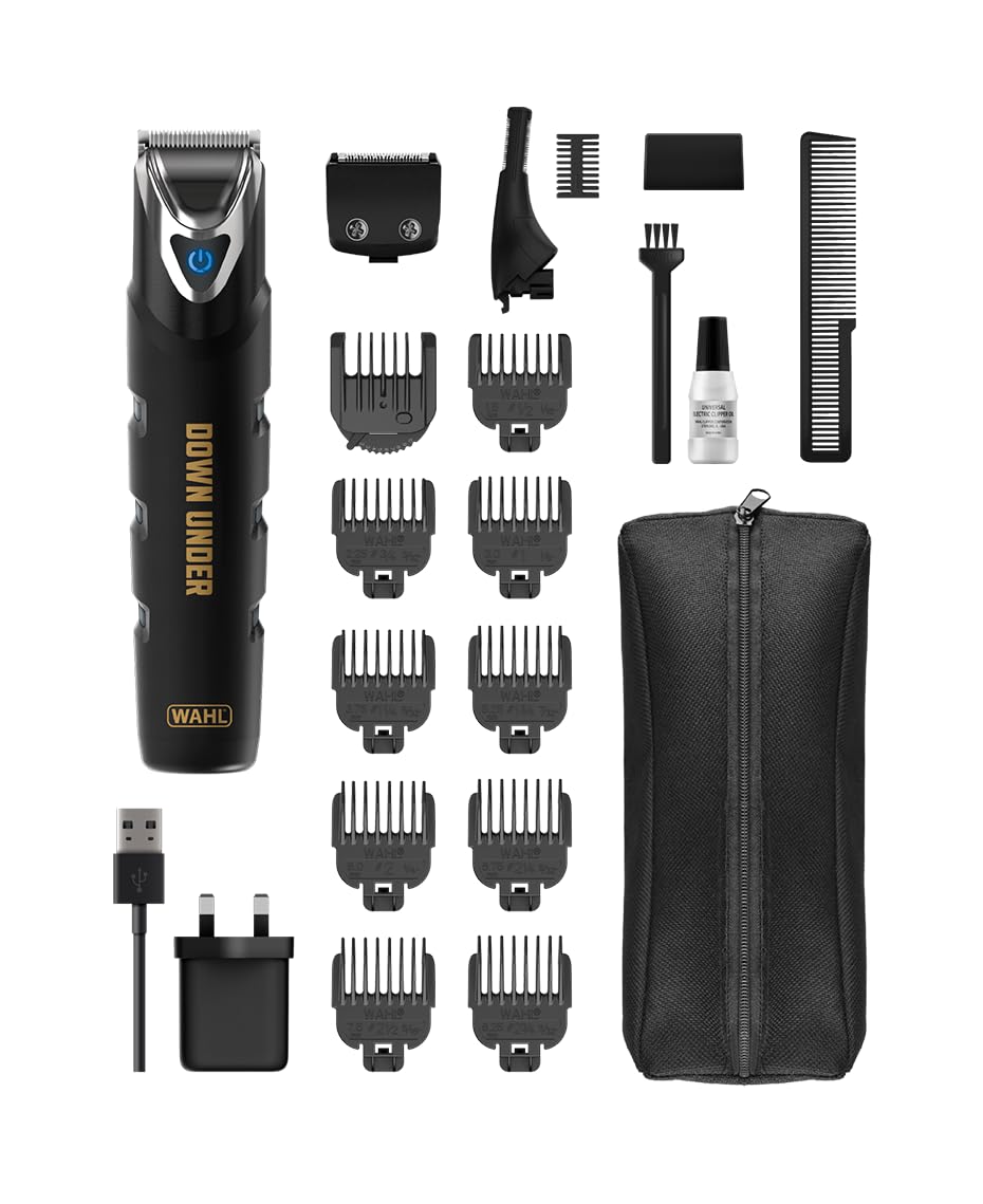 Wahl Down Under Stainless Steel 21-In-1 Full Body Groomer, IPX7 Waterproof, Lithium-Ion Fast Charging, 4-Hour Run Time