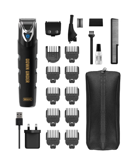 Wahl Down Under Stainless Steel 21-In-1 Full Body Groomer, IPX7 Waterproof, Lithium-Ion Fast Charging, 4-Hour Run Time
