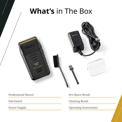 Wahl Professional 5 Star Vanish Foil Shaver, Lithium-Ion Battery, Pop-Out Foil Bars, Ergonomic Design, 100 Minutes Runtime - 