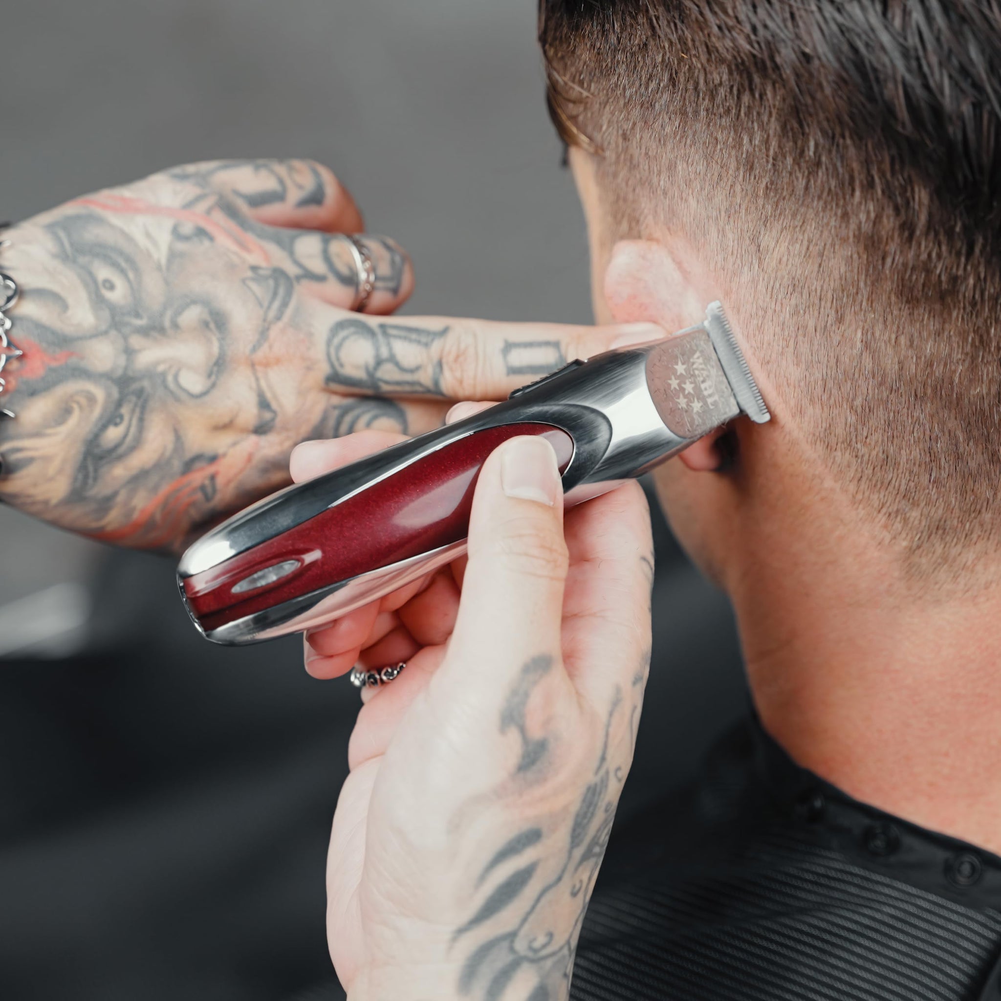 Wahl Professional A.LIGN Li-Ion Beard Trimmer, Cord/Cordless, Extra-Wide Zero-Gap T-Blade, 0.4mm, 3Hr Runtime, Maroon and Sil