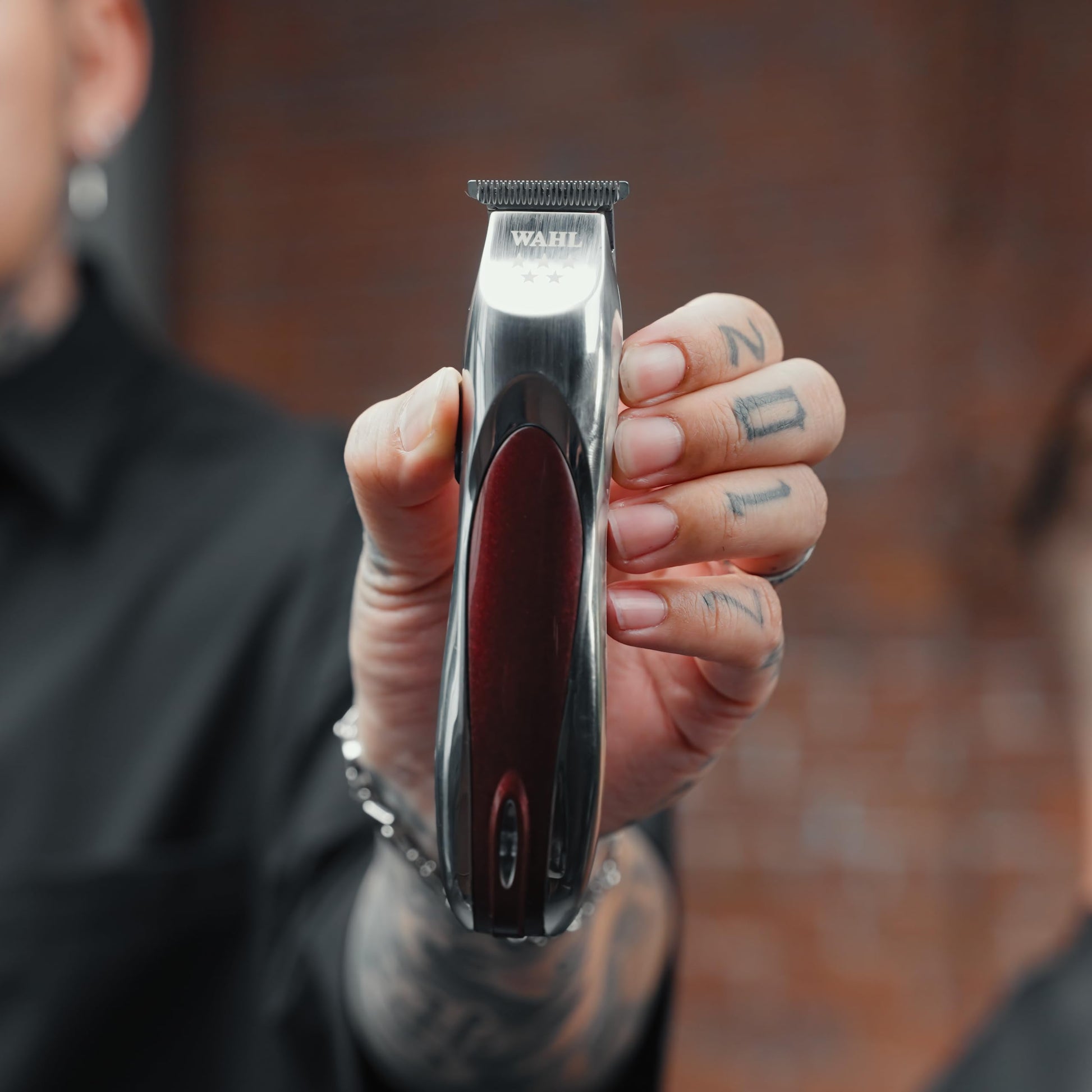 Wahl Professional A.LIGN Li-Ion Beard Trimmer, Cord/Cordless, Extra-Wide Zero-Gap T-Blade, 0.4mm, 3Hr Runtime, Maroon and Sil