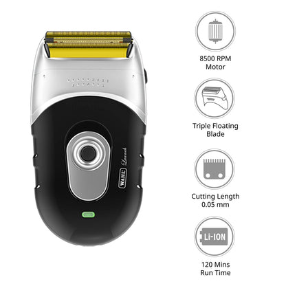 Wahl Waterproof Compact Foil Shaver for Men, 3-Cut System, Rechargeable, Wet/Dry, Travel Pouch - front view (12)