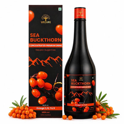 WeCare Wellness Sea Buckthorn Concentrated Drink, 1000ml, Sugar-Free Fruit Juice Concentrate