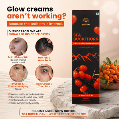 WeCare Wellness Sea Buckthorn Concentrated Drink, 1000ml, Sugar-Free Fruit Juice Concentrate - front view
