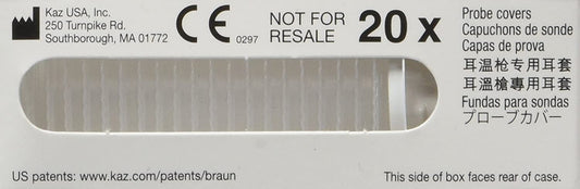 Welch Allyn Braun Thermoscan Ear Thermometer Lens Filters, 20 Pack, Transparent