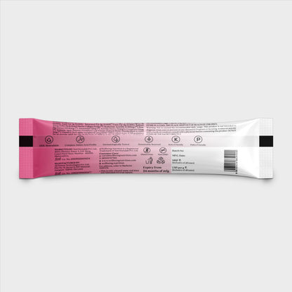 WELLBEING NUTRITION Beauty Korean Marine Collagen Powder, Type 1 & 3 Peptides, Strawberry Watermelon, 6 Sachets, 48g - back v