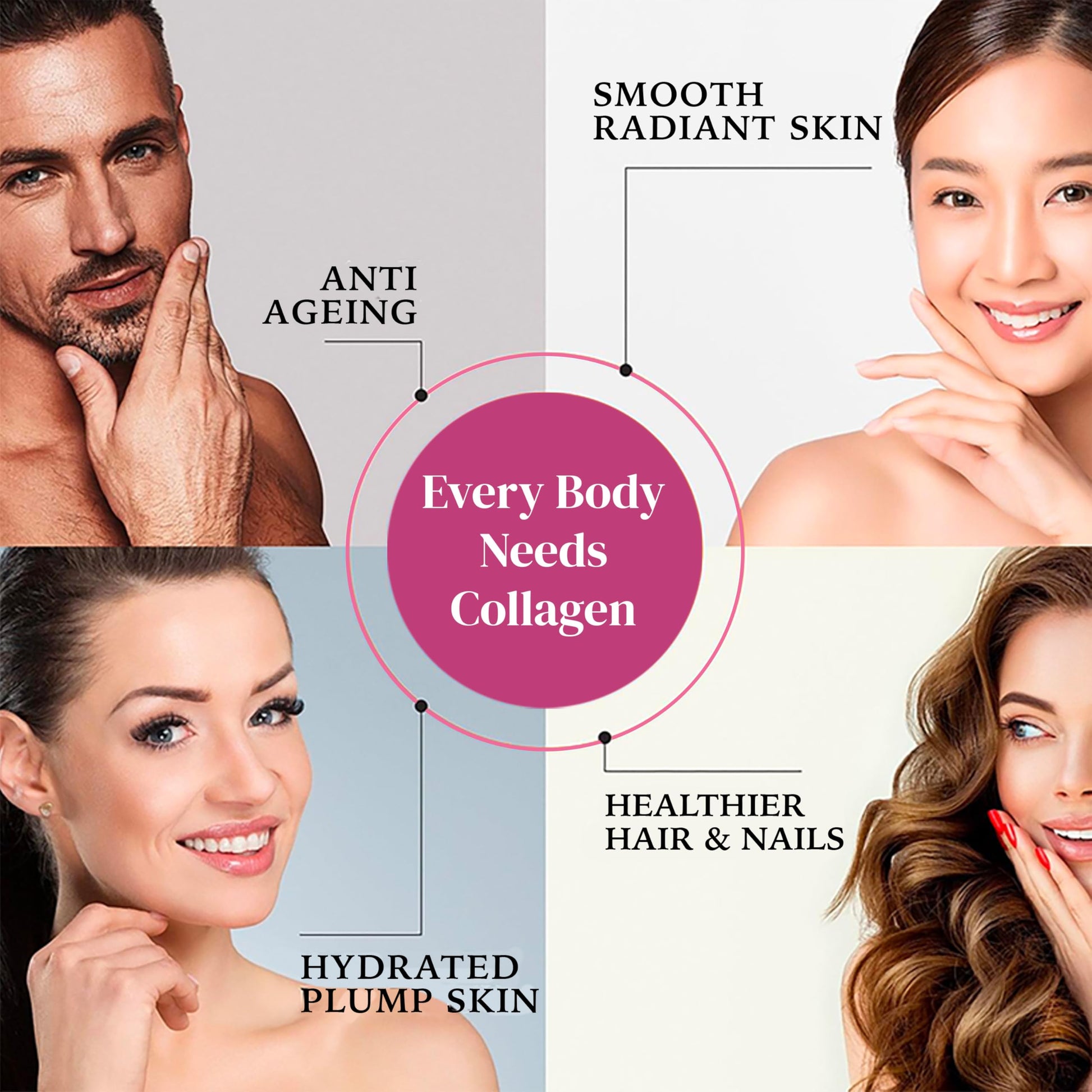 WELLBEING NUTRITION Beauty Korean Marine Collagen Powder, Type 1 & 3 Peptides, Strawberry Watermelon, 6 Sachets, 48g - label