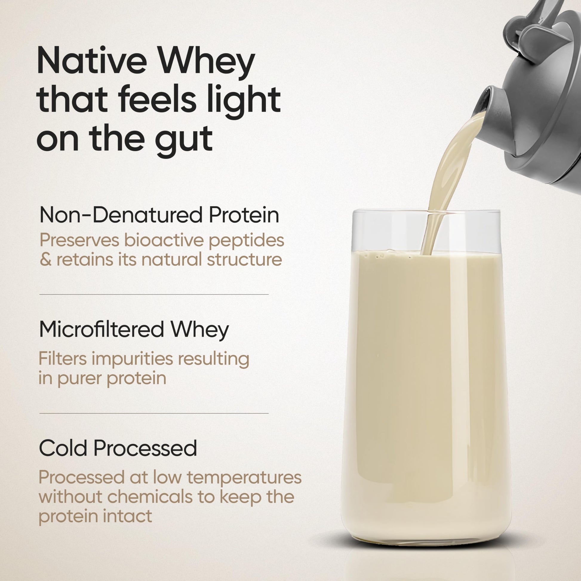 Wellbeing Nutrition Clean Whey Protein Concentrate, 1kg Unflavoured, with Probiotics & Digestive Enzymes, Clean Label Certifi