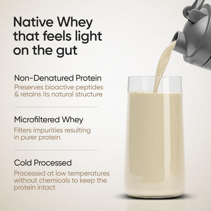 Wellbeing Nutrition Clean Whey Protein Concentrate, 1kg Unflavoured, with Probiotics & Digestive Enzymes, Clean Label Certifi