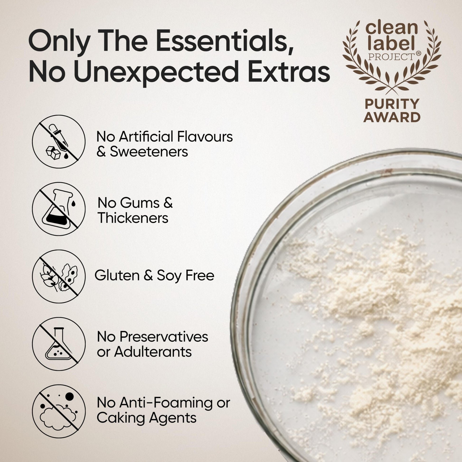 Wellbeing Nutrition Clean Whey Protein Concentrate, 1kg Unflavoured, with Probiotics & Digestive Enzymes, Clean Label Certifi