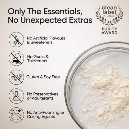 Wellbeing Nutrition Clean Whey Protein Concentrate, 1kg Unflavoured, with Probiotics & Digestive Enzymes, Clean Label Certifi