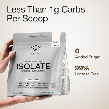 WELLBEING NUTRITION Clean Whey Protein Isolate 1kg Unflavoured with Probiotics & Enzymes - label detail