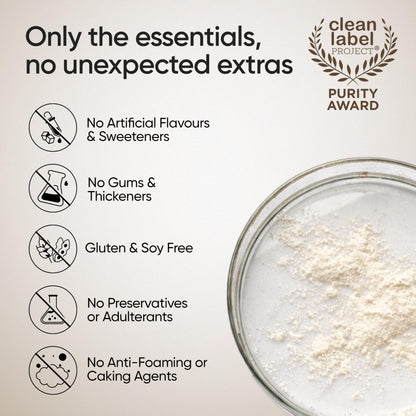 WELLBEING NUTRITION Clean Whey Protein Isolate 1kg Unflavoured with Probiotics & Enzymes - ingredients panel