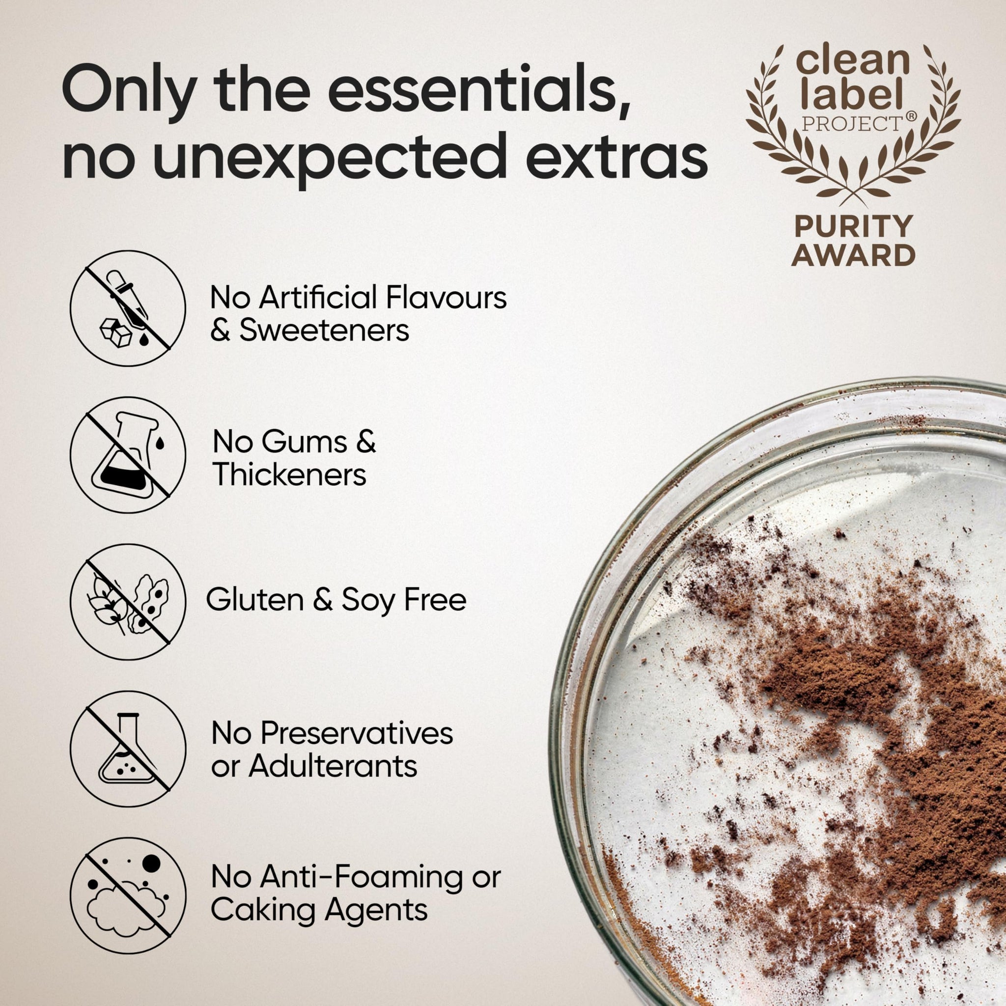 Wellbeing Nutrition Clean Whey Protein Isolate Dark Chocolate, 1kg, 26g Protein with Probiotics and Digestive Enzymes - close