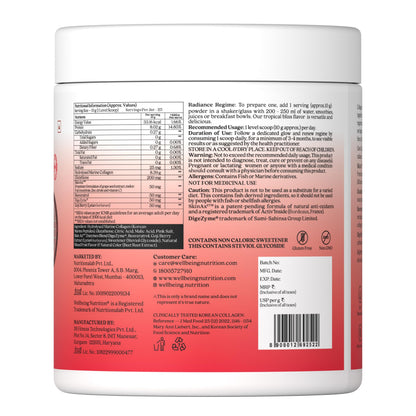 WELLBEING NUTRITION Glow Collagen with Glutathione Marine Collagen Powder, Tropical Bliss Flavor, 250g, 25 Servings - in use