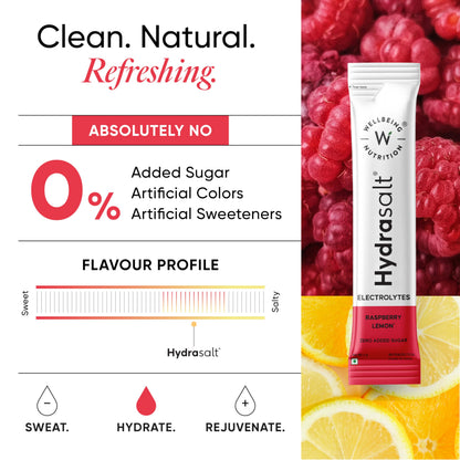 Wellbeing Nutrition HydraSalt Electrolyte Drink with Zero Added Sugar | 5 Electrolytes & 3 Vitamins for Instant Hydration, En