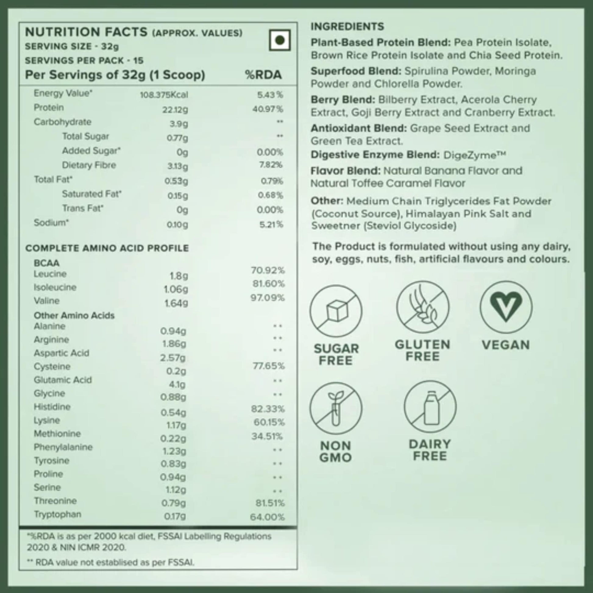 WELLBEING NUTRITION Organic Vegan Plant Protein Powder, Pea Rice Isolate with Superfoods, Digestive Enzymes, Adult Supplement