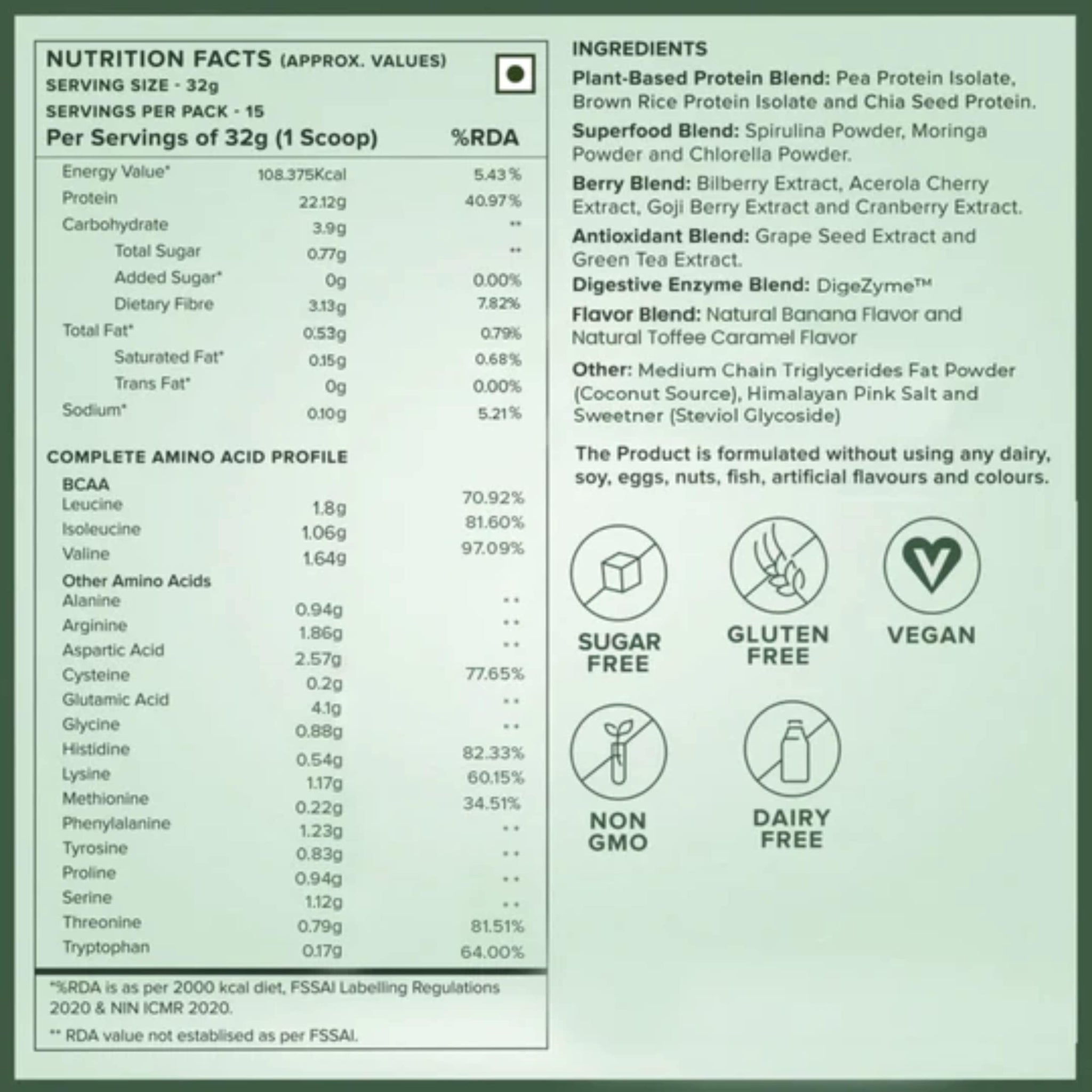 WELLBEING NUTRITION Organic Vegan Plant Protein Powder, Pea Rice Isolate with Superfoods, Digestive Enzymes, Adult Supplement