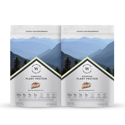 WELLBEING NUTRITION Organic Vegan Plant Protein Powder, Pea Rice Isolate with Superfoods, Digestive Enzymes, Adult Supplement