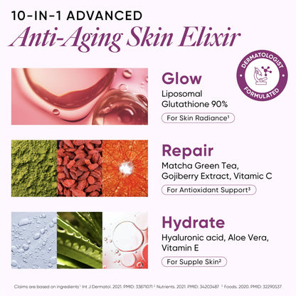 WELLBEING NUTRITION Skin Fuel Effervescent Tablets with Marine Collagen, Glutathione, Hyaluronic Acid, Blueberry Mint Flavor 