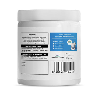 Wellcore Creatine Monohydrate Powder 100g with Omega-3 Fish Oil Capsules 60 Count, Triple Strength EPA DHA - close-up detail 