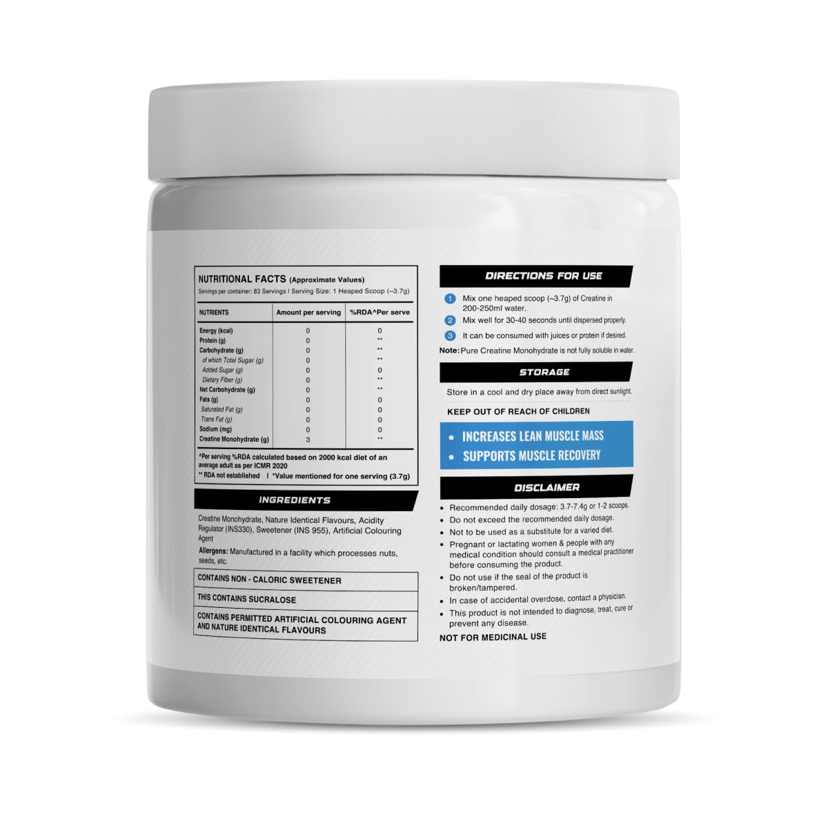 Wellcore Creatine Monohydrate Powder 100g with Omega-3 Fish Oil Capsules 60 Count, Triple Strength EPA DHA - close-up detail 