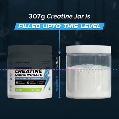 Wellcore Creatine Monohydrate Powder 100g with Omega-3 Fish Oil Capsules 60 Count, Triple Strength EPA DHA - front view (37)