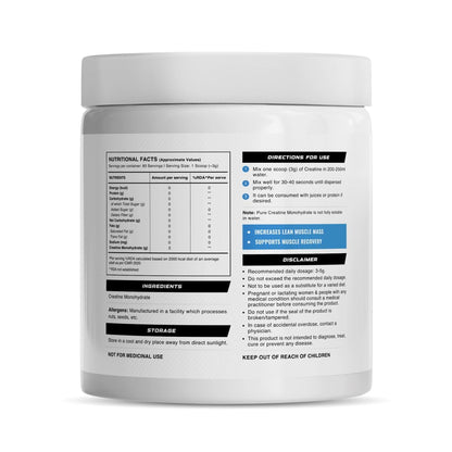 Wellcore Creatine Monohydrate Powder 100g with Omega-3 Fish Oil Capsules 60 Count, Triple Strength EPA DHA - ingredients pane