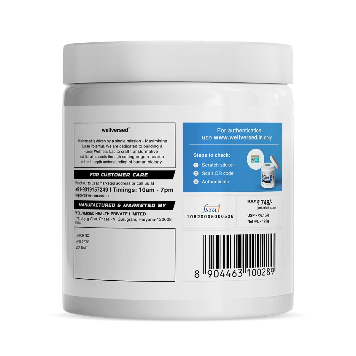 Wellcore Creatine Monohydrate Powder 100g with Omega-3 Fish Oil Capsules 60 Count, Triple Strength EPA DHA - in use (54)