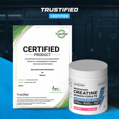 Wellcore Creatine Monohydrate Powder 100g with Omega-3 Fish Oil Capsules 60 Count, Triple Strength EPA DHA - front view (8)