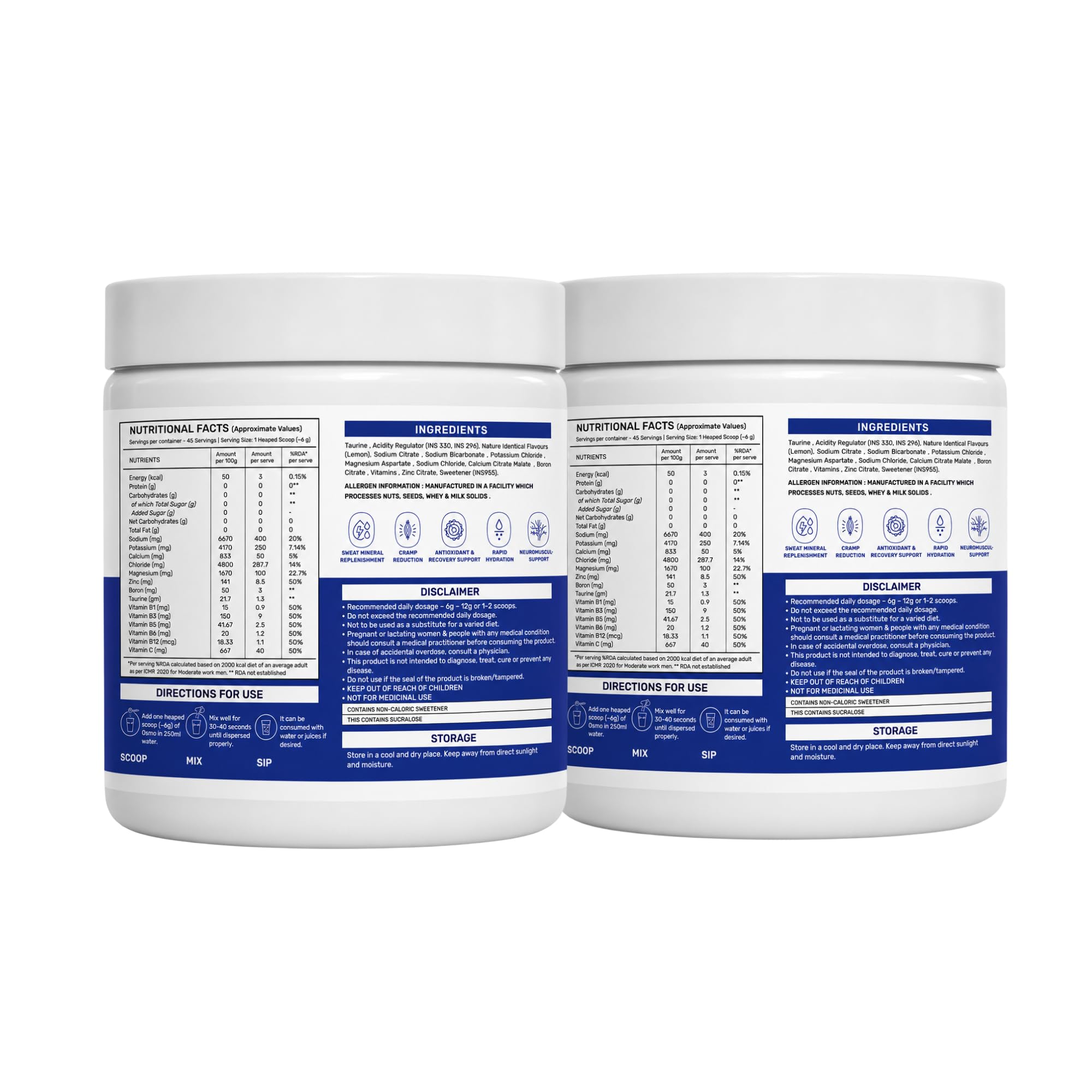 Wellcore Electrolyte Replacements and Creatine Combo, Unisex Nutritional Supplement - front view (10)