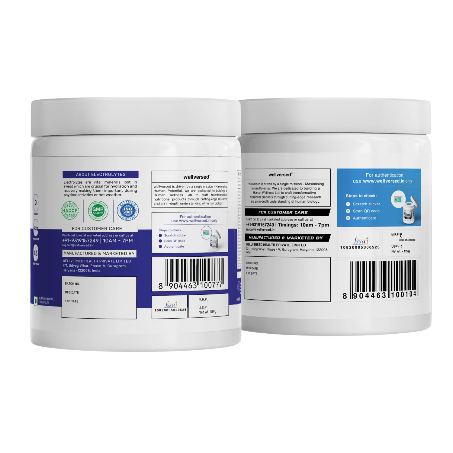 Wellcore Electrolyte Replacements and Creatine Combo, Unisex Nutritional Supplement - back view