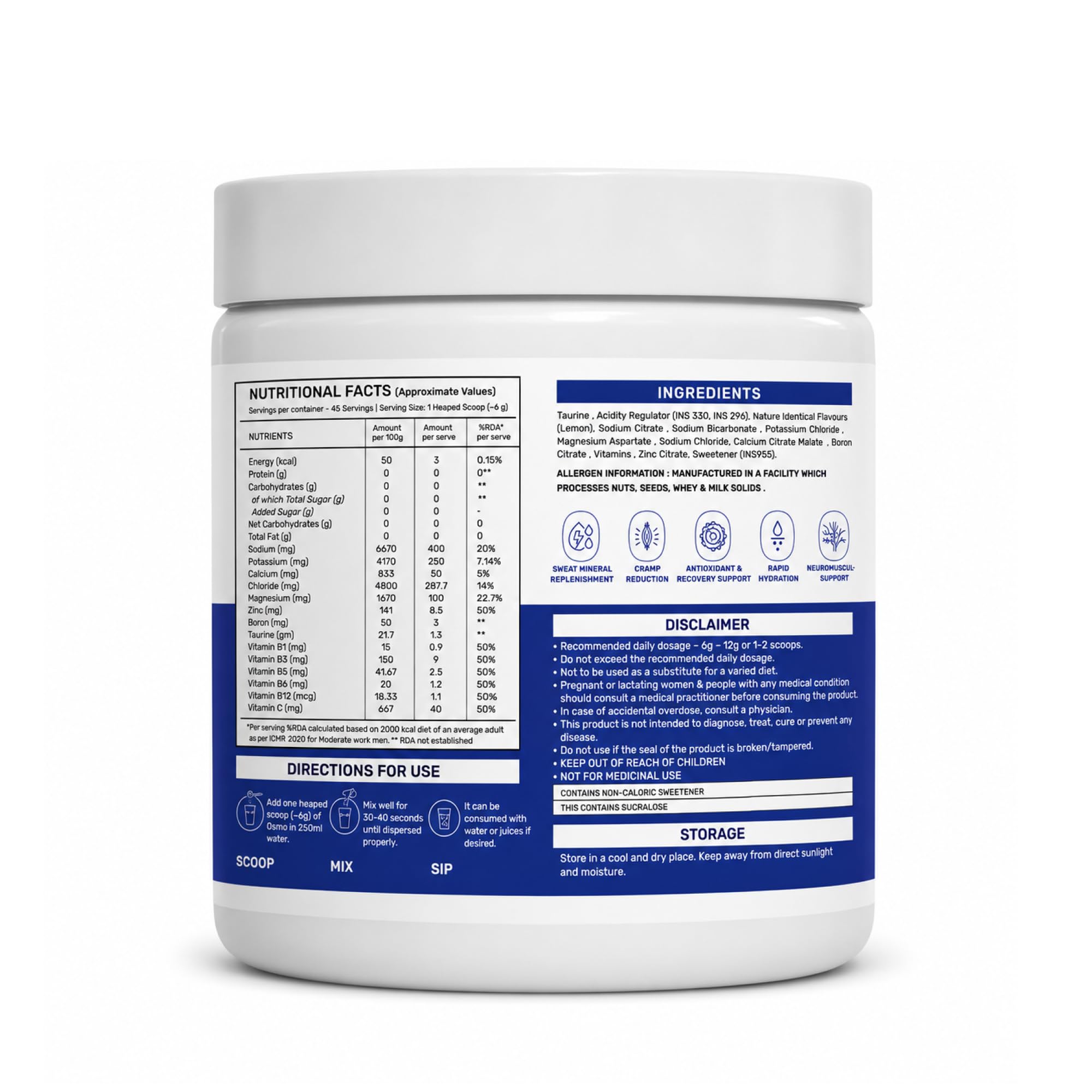Wellcore Electrolyte Replacements and Creatine Combo, Unisex Nutritional Supplement - front view (7)