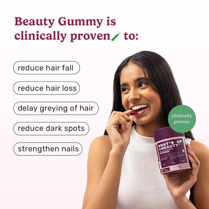What's Up Wellness Beauty & Gluta-Glow Gummy Combo, Biotin & Glutathione, Adult, No Added Sugar - back view (11)