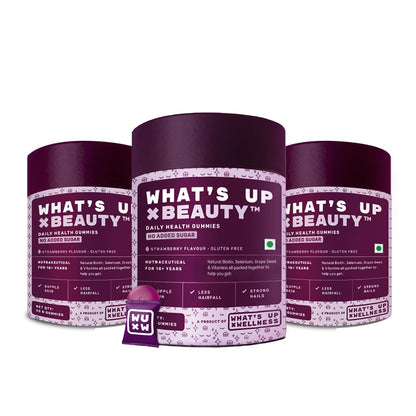 What's Up Wellness Beauty & Gluta-Glow Gummy Combo, Biotin & Glutathione, Adult, No Added Sugar (17)
