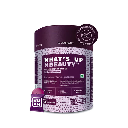 What's Up Wellness Beauty & Gluta-Glow Gummy Combo, Biotin & Glutathione, Adult, No Added Sugar (19)
