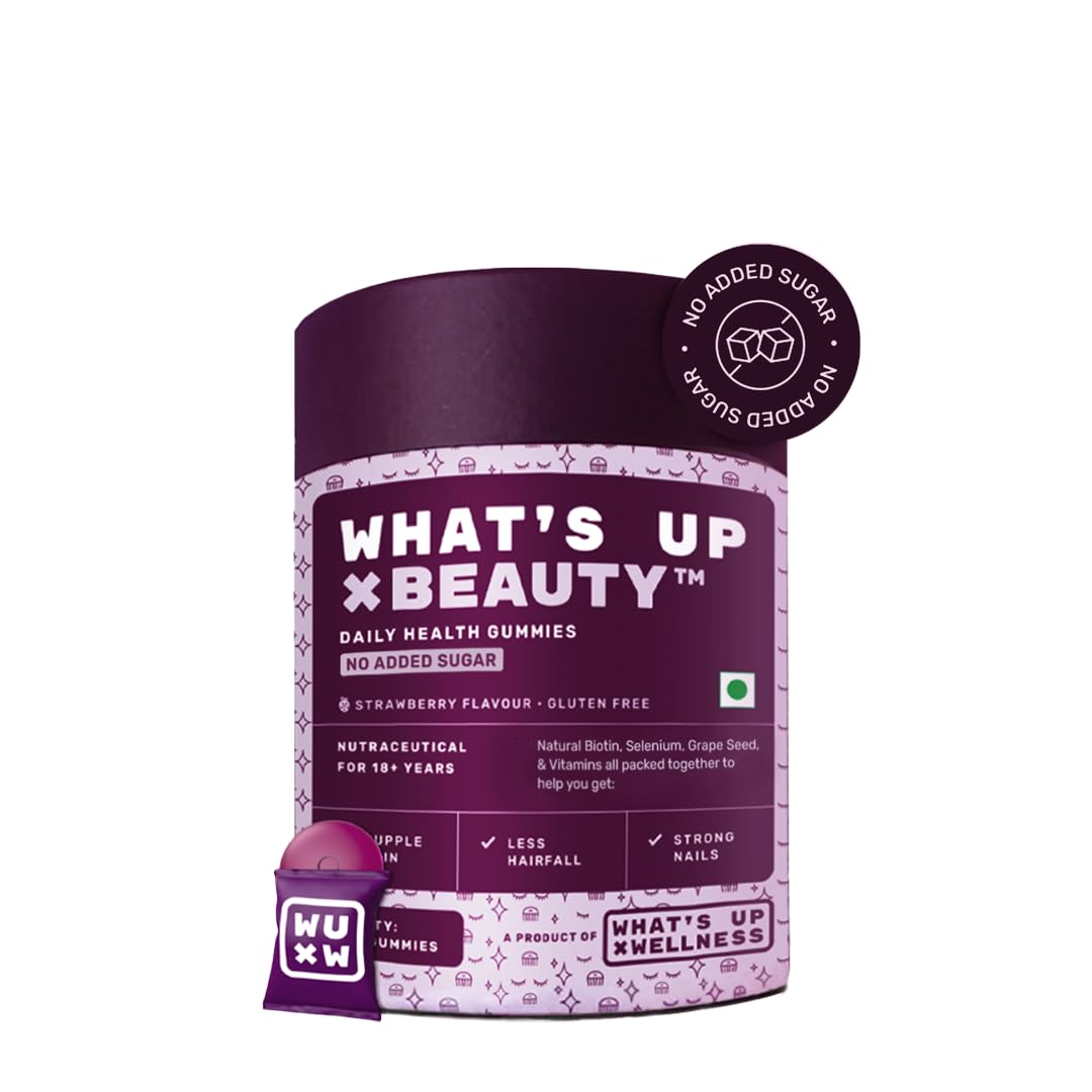 What's Up Wellness Beauty & Gluta-Glow Gummy Combo, Biotin & Glutathione, Adult, No Added Sugar (9)