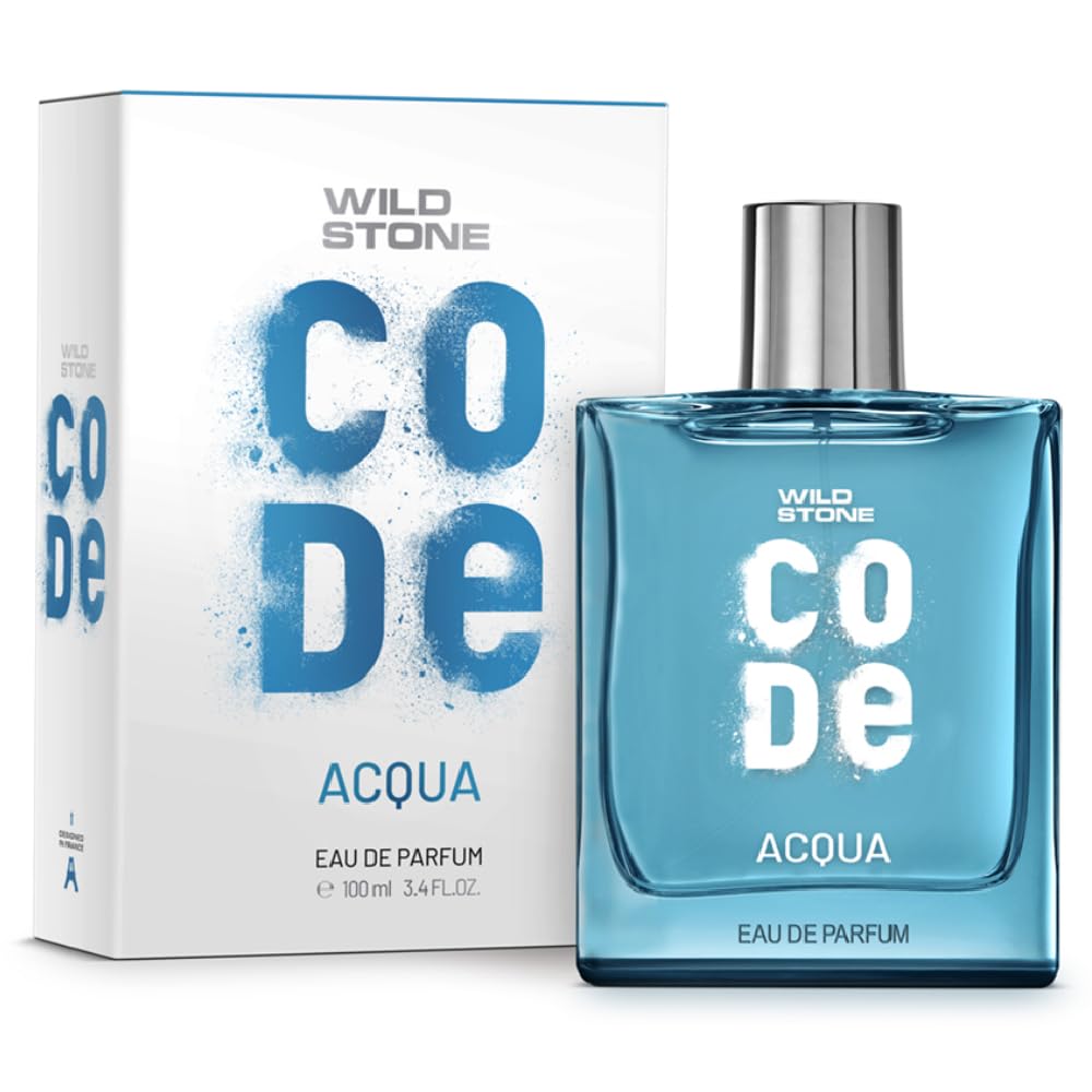 WILD STONE CODE Acqua Eau De Parfum for Men, 100ml, Fresh Sparkling Energising Fragrance